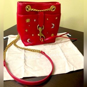 New Rebecca Minkoff Mystical Edie Small Bucket Crossbody in Red